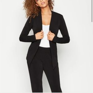 BCBGeneration Women’s Black Knit Open Front Tuxedo Blazer Jacket Size Large